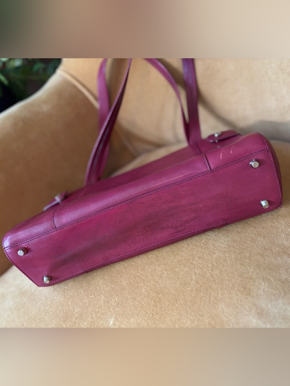 MONSAC vintage PINK leather handbag SHOULDER BAG - Picture 6 of 7